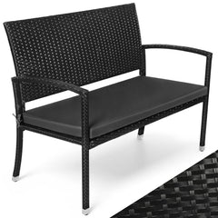 Jopassy Gartenbank Polyrattan 112 x 58 x 90 cm 2-Sitzer bis 227 kg