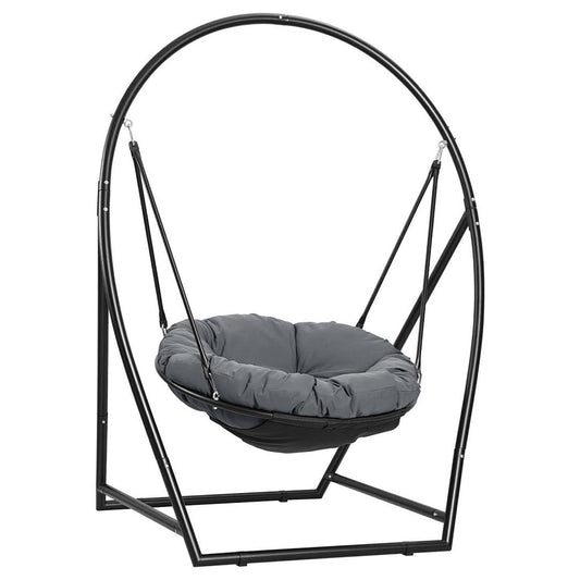Jopassy Hängesessel mit Gestell und Kissen, höhenverstellbar bis 150 kg, für Garten und Balkon