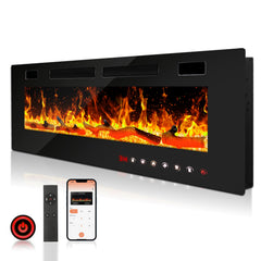 Jopassy Elektrokamin 127 cm 1500W für Wand und Einbau mit App und Fernbedienung