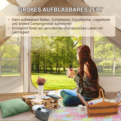 Jopassy Aufblasbares Campingzelt 6.3㎡ Luftzelt mit Dachfenster und Tragetasche