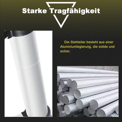 Jopassy Teleskopleiter Aluminium 2,6–5 m bis 150 kg für Haus und Garten