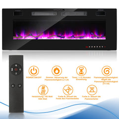 Jopassy Elektrokamin 127 cm 1500W für Wand und Einbau mit App und Fernbedienung
