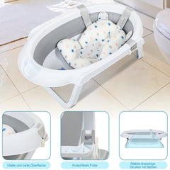 Jopassy faltbare Babybadewanne 85 x 47 x 21 cm mit Gestell und Badematte