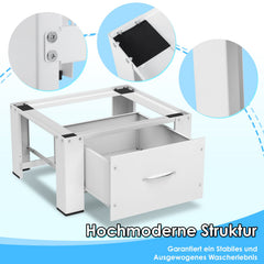 Jopassy Waschmaschinen Untergestell mit Schublade 63x54x32 cm für Waschmaschine und Trockner
