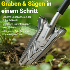 Jopassy Spaten mit Wurzelsäge 120 cm Wurzelspaten Edelstahl für Garten