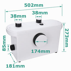 Jopassy Hebeanlage 700W 190 L/min mit 4 Zuläufen für Dusche Waschbecken und Waschmaschine