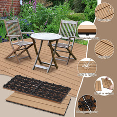 Jopassy WPC Terrassenfliesen 30x60 cm, Klickfliesen für Balkon & Garten, 1–5 m²
