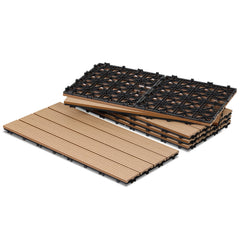 Jopassy WPC Terrassenfliesen 30x60 cm, Klickfliesen für Balkon & Garten, 1–5 m²