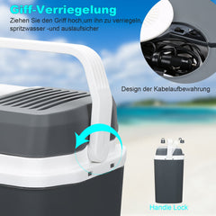 Jopassy Kühlbox 24 L elektrisch 12V 230V mit Warmhaltefunktion für Auto und Camping