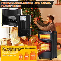 Jopassy Gasheizer 4200W mit Elektroheizung 1260W für Propan Butan bis 15 kg