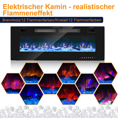 Jopassy Elektrokamin 127 cm 1500W für Wand und Einbau mit App und Fernbedienung