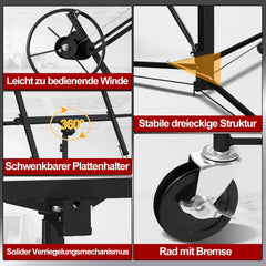 Jopassy Plattenheber klappbar 140-325 cm höhenverstellbar bis 68 kg für Trockenbau