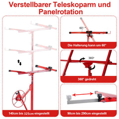 Jopassy Plattenheber klappbar 140-325 cm höhenverstellbar bis 68 kg für Trockenbau