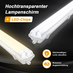 Jopassy LED Feuchtraumleuchte 120/150 cm IP65 für Garage und Werkstatt
