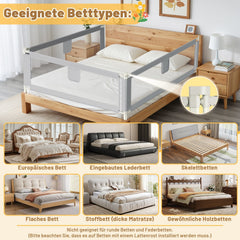 Jopassy Bettgitter Rausfallschutz 150/180/200cm mit Absenkfunktion für Kinderbett