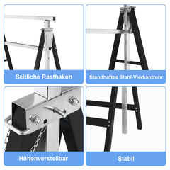 Jopassy Gerüstbock 2er Set höhenverstellbar 81-130 cm 200 kg klappbar