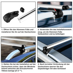 Jopassy Dachträger Relingträger Aluminium bis 150 kg