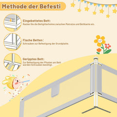 Jopassy Bettgitter Rausfallschutz 150/180/200cm mit Absenkfunktion für Kinderbett