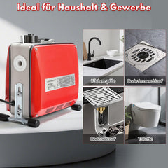 Jopassy Rohrreinigungsmaschine 500W mit 25 m Spiralen und 6 Schneidköpfen für 20–120 mm Rohre