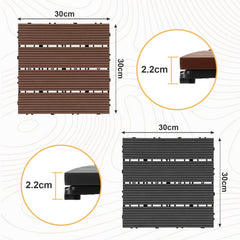 Jopassy WPC Terrassenfliesen 30x30 cm, Klickfliesen für Garten