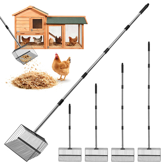 Jopassy Hühnerstall Reinigungsschaufel Edelstahl 91-190 cm für Geflügelstall