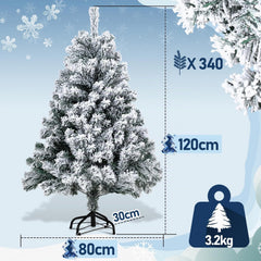 Jopassy Künstlicher Weihnachtsbaum 120/150/180 cm Schneebeflockt mit Metallständer