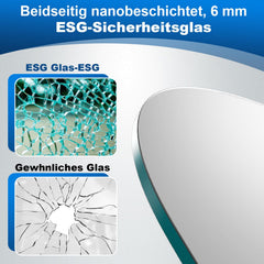 Jopassy Badewannenfaltwand aus 6 mm ESG Glas 180 Grad schwenkbar