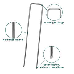 Jopassy 150 × 25 mm verzinkter Bodenanker, robuster Erdspieß für den Garten