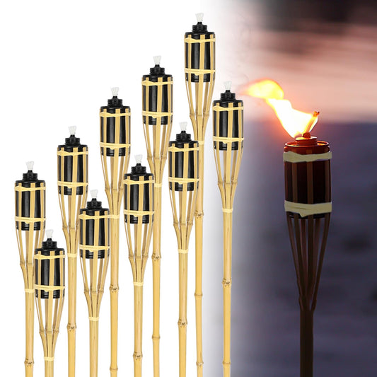 Jopassy Gartenfackeln 12er Set Bambus Ölfackeln 90 cm für Garten Party Camping