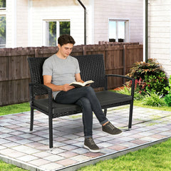 Jopassy Gartenbank Polyrattan 112 x 58 x 90 cm 2-Sitzer bis 227 kg