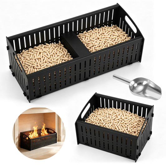 Jopassy Pelletkorb für Kamin und Holzofen 28/48 x 20 x 17 cm mit Pelletschaufel