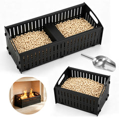 Jopassy Pelletkorb für Kamin und Holzofen 28/48 x 20 x 17 cm mit Pelletschaufel