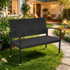 Jopassy Gartenbank Polyrattan 112 x 58 x 90 cm 2-Sitzer bis 227 kg