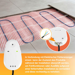 Jopassy Elektrische Fußbodenheizung 150 W/m² für 1–10 m² mit WLAN-Thermostat