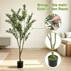 Jopassy Künstlicher Olivenbaum 120/150/180 cm Dekobaum mit Pflanztopf