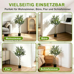Jopassy Künstlicher Olivenbaum 120/150/180 cm Dekobaum mit Pflanztopf