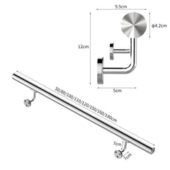 Jopassy Edelstahl Wandhandlauf 50 bis 200 cm für Treppe