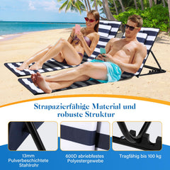 Jopassy Strandliege klappbar 158 cm mit Kissen und Tasche