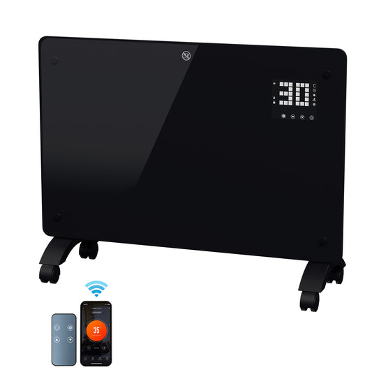 Jopassy WLAN Konvektor Heizung 2000/2500W mit Thermostat und Glasfront