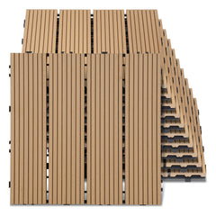 Jopassy WPC Terrassenfliesen 30x30 cm, Klickfliesen für Balkon, 1–5 m²