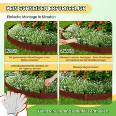 Jopassy Metall Rasenkante 20 cm mit Dornen, Beeteinfassung für Garten
