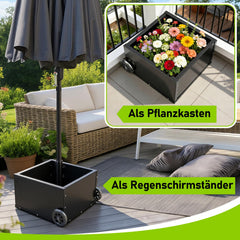 Jopassy Sonnenschirmständer mit Rollen 77 kg befüllbar für 38 48 mm Schirmstangen
