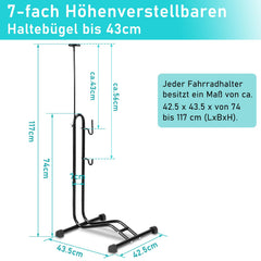 Jopassy Fahrradständer 20–29 Zoll 3 in 1 Bodenständer höhenverstellbar