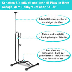 Jopassy Fahrradständer 20–29 Zoll 3 in 1 Bodenständer höhenverstellbar
