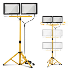 Jopassy LED Arbeitsleuchte mit Stativ 2×50/100/200W IP66 6500K für Baustelle und Werkstatt