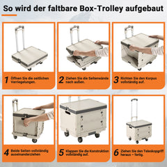 Jopassy Klappbarer Einkaufswagen 45L/50L mit Deckel
