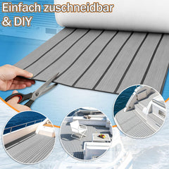 Jopassy EVA Bootsbodenmatte selbstklebend Teak Optik zuschneidbar