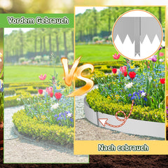 Jopassy Metall Rasenkante 20 cm mit Dornen, Beeteinfassung für Garten