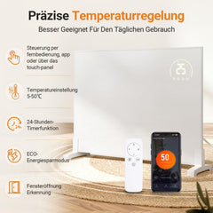 Jopassy Infrarotheizung 300/500/960W mit Thermostat Tuya App und Fernbedienung