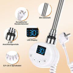 Jopassy Smart WiFi Heizstab 300–1200W mit Thermostat und 24h Timer